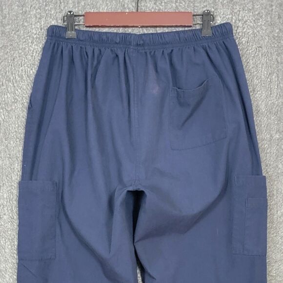 Dagacci Scrub Pants Womens XL Blue Elastic Waist Drawstring Medical Nursing - Picture 10 of 13